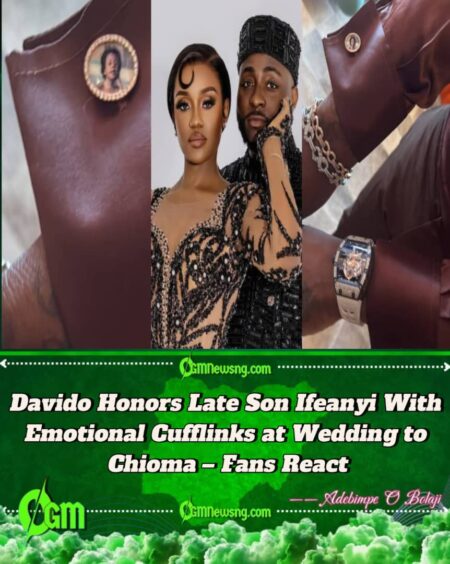 Davido’s Emotional Tribute: Ifeanyi’s Image on Wedding Cufflinks Sparks Conversations