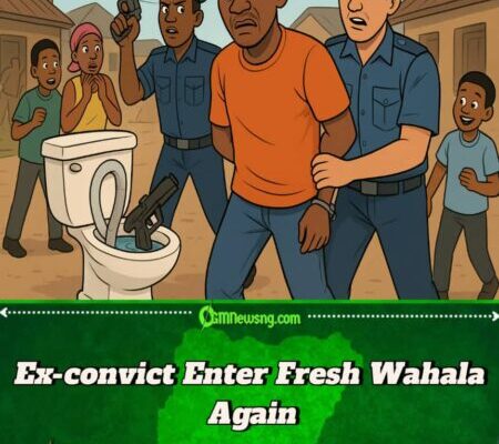 Drama In Abule Eko As Ex-convict Busted – Gun Pulled Out From Toilet Pipe