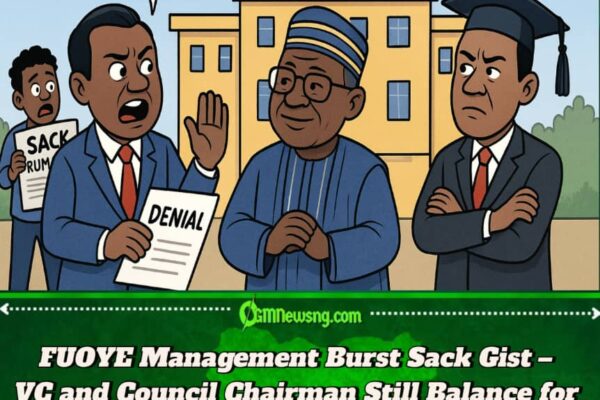 FUOYE Don Deny Sack Rumour – University Talk Say VC and Council Chairman Still Dey Gidigba