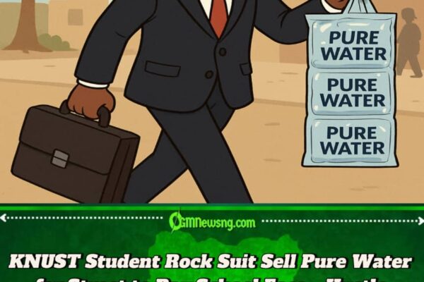 KNUST Student Dey Sell Pure Water in Suit to Pay School Fees – Ghana Pikin Turn Street CEO