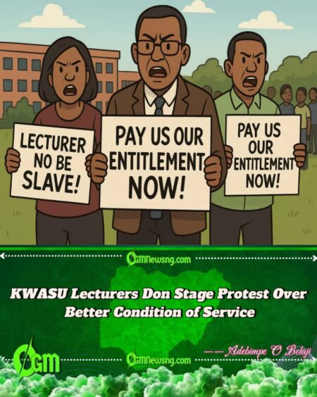 KWASU Lecturers Don Stage Protest Over Poor Salary and Condition of Service