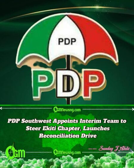 PDP Southwest Approves New Interim Administrative Team for Ekiti