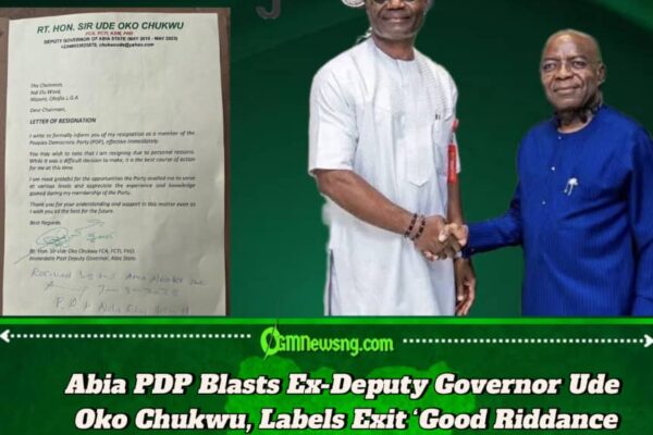 Abia PDP Hits Back at Ude Oko Chukwu, Calls Resignation ‘Good Riddance’
