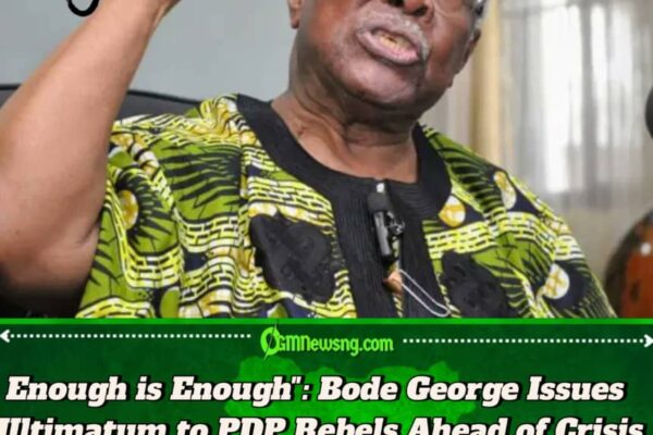 PDP Elder Demands Expulsion of "Progress Terminators" as Party Faces Leadership Showdown ::If You're Progress Terminator, Ship Yourself Out, Bode George Warns PDP Dissenters