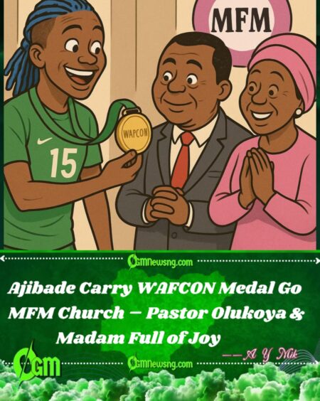 Rasheedat Ajibade Carry WAFCON Medal Go MFM – Presents Am to Pastor Olukoya and Him Madam