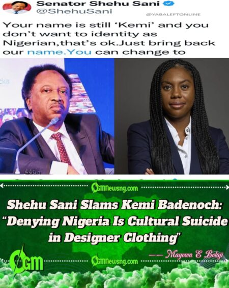 Senator Shehu Sani to Badenoch: “You Can’t Climb with Nigerian Roots and Cut Them Off at the Top”