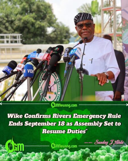 Wike Declares Rivers Emergency Rule Will Expire September 18