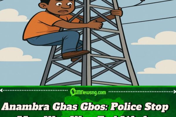 Police for Anambra Rescue Man Wey Wan Kpai Himself for High-Tension Pole Drama