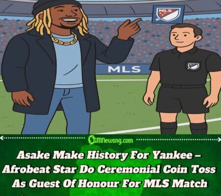 Asake Don Scatter MLS Match – Do Ceremonial Coin Toss As Guest Of Honour For Yankee Stadium