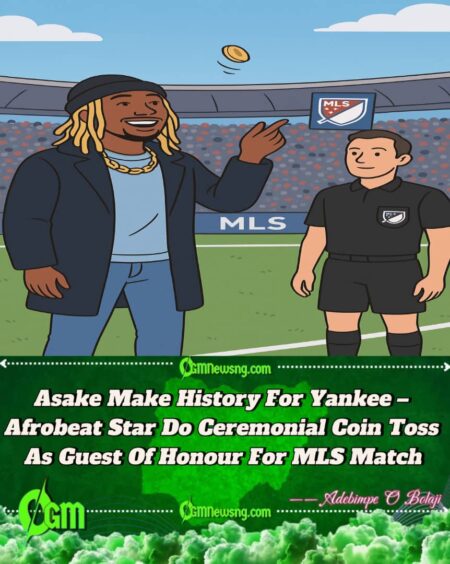 Asake Don Scatter MLS Match – Do Ceremonial Coin Toss As Guest Of Honour For Yankee Stadium