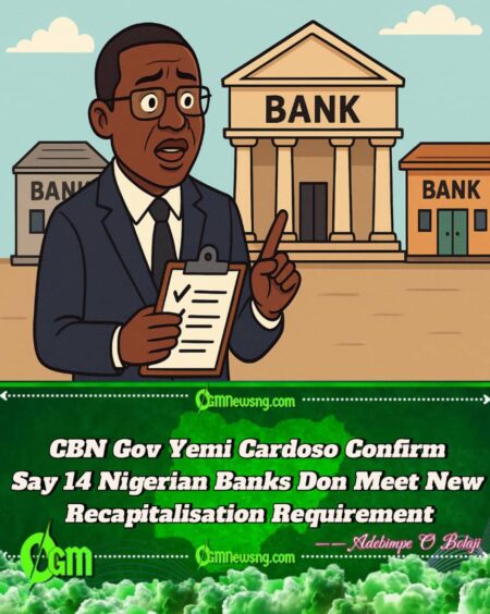 CBN Gov Yemi Cardoso Talk Say 14 Nigerian Banks Don Meet New Capital Requirement