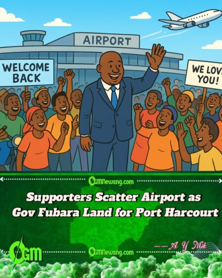 Governor Fubara Return:Port Harcourt Airport Scatter as Supporters Jam Ground to Welcome Gov Fubara