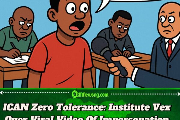 ICAN Vex Over Viral Video of “Runs People” Wey Write Exam For Candidates – Investigation Don Start