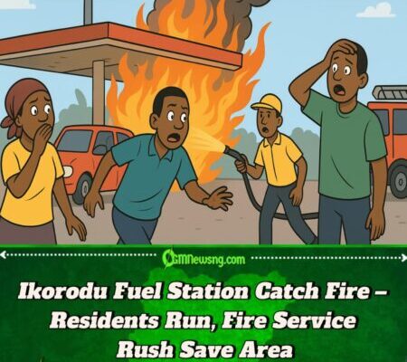 Ikorodu Fuel Station Catch Fire – Panic Everywhere as Residents Run for Safety”