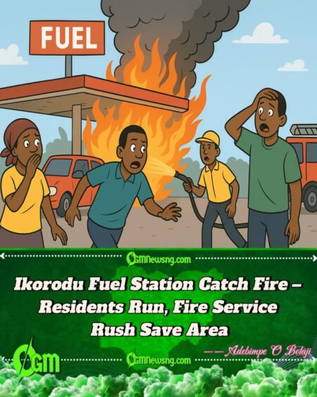 Ikorodu Fuel Station Catch Fire – Panic Everywhere as Residents Run for Safety”