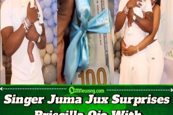 Singer Juma Jux Gifts Priscilla Ojo $30,000 Cash in Viral Push Gift Surprise