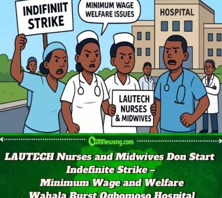 LAUTECH Nurses and Midwives Don Enter Indefinite Strike – Minimum Wage and Welfare Wahala Scatter Hospital