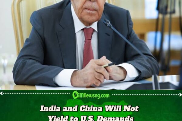 Lavrov Says U.S. Tariff Threats Cannot Stop India and China From Buying Russian Oil