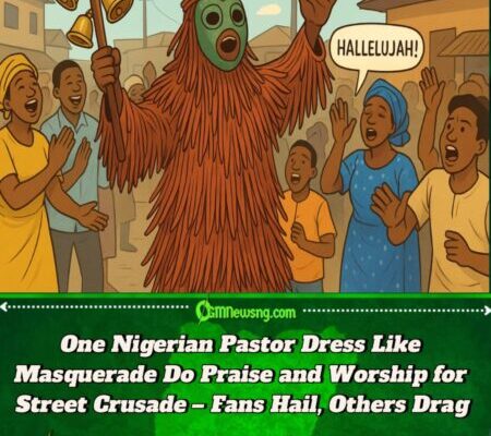 One Nigerian Pastor Dress Like Masquerade Sing Praise and Worship for Street Crusade – Nigerians React
