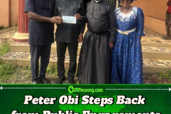 Peter Obi Takes Medical Break from Public Engagements After ₦10 Million Healthcare Donation