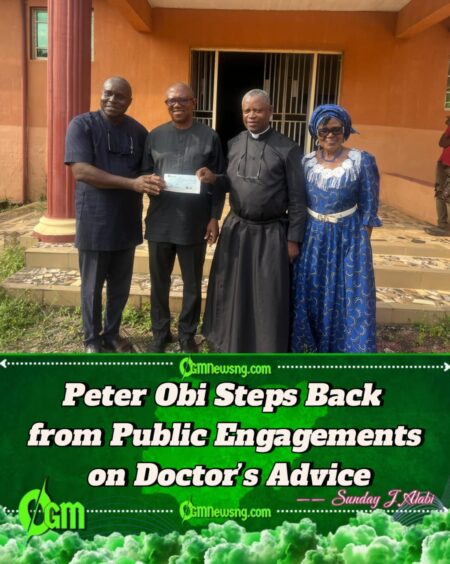 Peter Obi Takes Medical Break from Public Engagements After ₦10 Million Healthcare Donation
