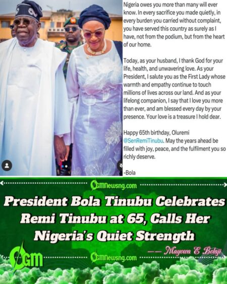President Tinubu at 65th Birthday Tribute: Nigeria Owes First Lady Remi More Than Many Will Ever Know