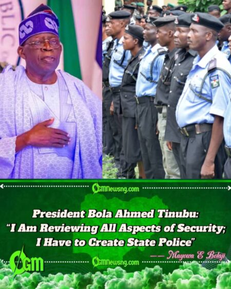 President Bola Ahmed Tinubu Declares: “Centralized Policing Can No Longer Protect Nigeria”