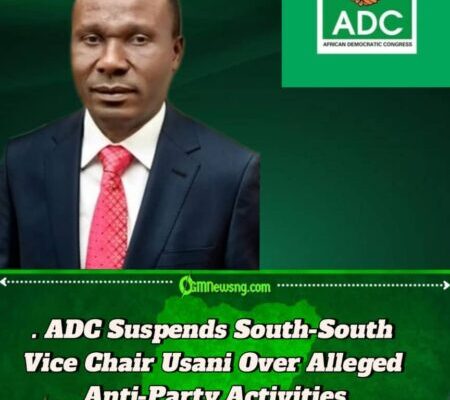 ADC Suspends South-South Vice Chairman Usani Over Alleged Breach of Party Constitution