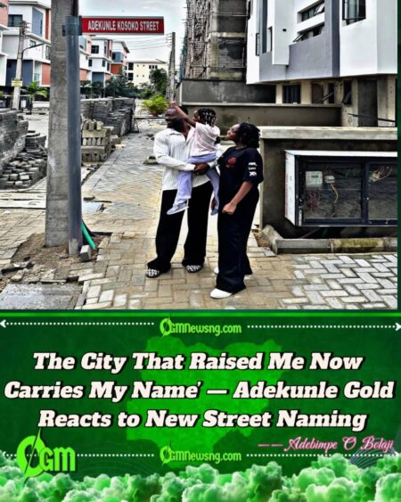 Adekunle Gold Honoured as Lagos Street Named After Him — ‘The City That Raised Me Now Carries My Name