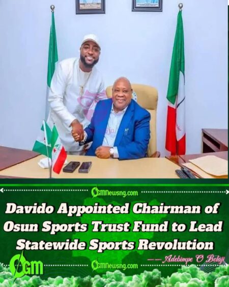 Davido Takes Charge of Osun Sports Trust Fund, Promises to Transform State’s Sporting Future