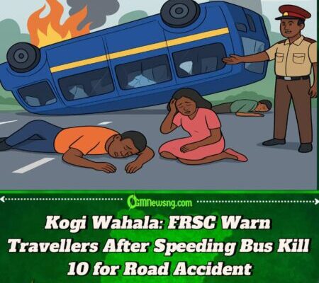 FRSC Don Warn Travellers After Speeding Bus Kill 10 for Kogi — Over-Speeding No Be Show of Skill”