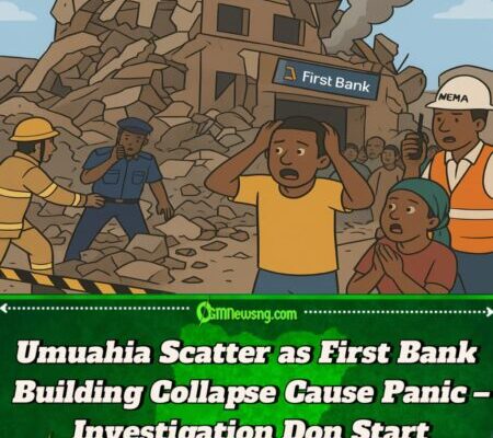 First Bank Building Don Fall for Umuahia – NEMA and Police Don Take Over Scene
