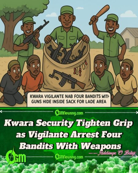 Kwara Vigilante Nab Four Bandits With Guns Hide Inside Sack for Lade Area