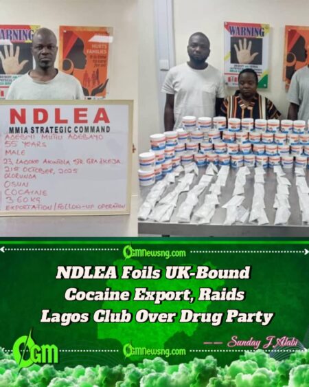 NDLEA Foils Multi-State Drug Network, Uncovers UK-Bound Cocaine Hidden in Cream Containers
