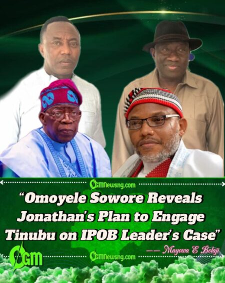 Omoyele Sowore Confirms Jonathan’s Peace Move Over Nnamdi Kanu’s Continued Detention