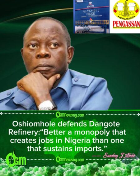 Oshiomhole: Dangote Refinery Monopoly Better Than Import Monopoly