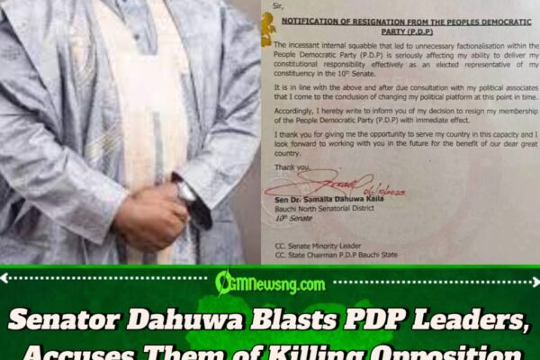 Senator Dahuwa Blasts PDP: Says Party Is Too Divided to Deliver Good Governance