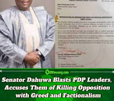Senator Dahuwa Blasts PDP: Says Party Is Too Divided to Deliver Good Governance