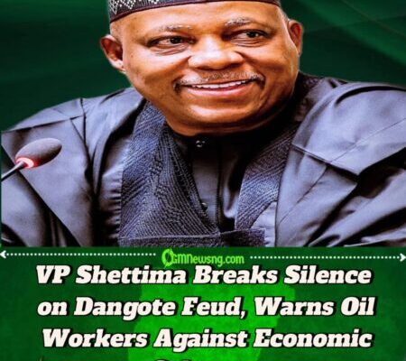 Vice President Shettima Tackles PENGASSAN Amid Dangote Feud, Says Union Can’t Hold Nigeria to Ransom Over ‘Minor Labour Dispute’
