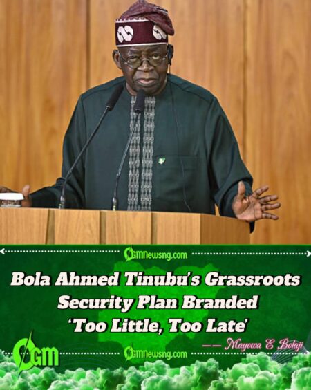 President Bola Ahmed Tinubu Under Fire for ‘Community Policing Agenda