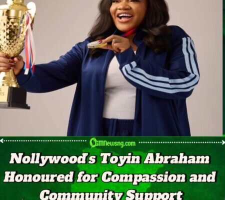 Toyin Abraham Receives Humanitarian Honour, Makes Generous Donation