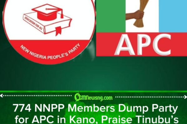 774 NNPP Members Defect to APC in Kano’s Rimin Gado, Hail Tinubu’s Projects