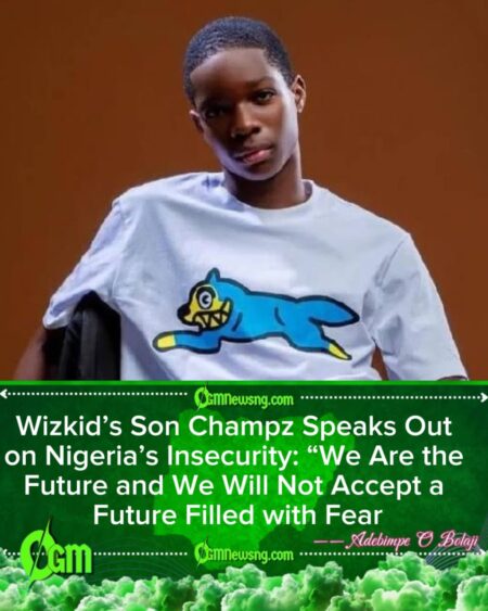 Wizkid’s Son Champz Speaks Out on Nigeria’s Insecurity — Says Youth Will Not Accept a Future Filled With Fear