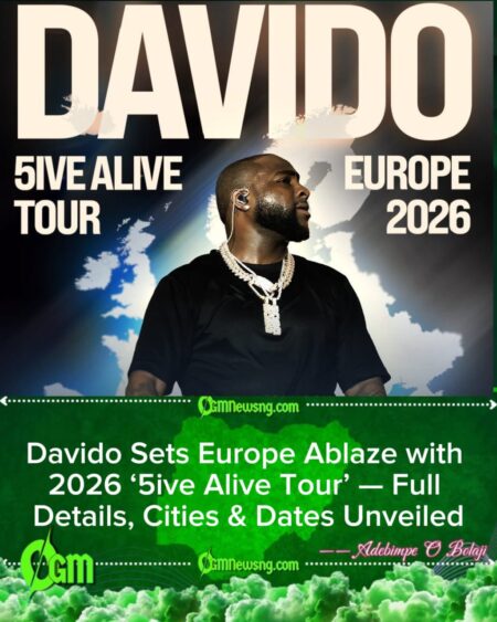 Davido Announces 2026 Europe 5ive Alive Tour — Full Cities, Dates and Afrobeats Takeover Revealed
