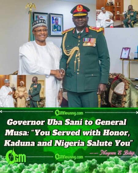 Governor Uba Sani Hails General Musa (retired)— Calls Him Kaduna’s Pride and Symbol of Military Honor
