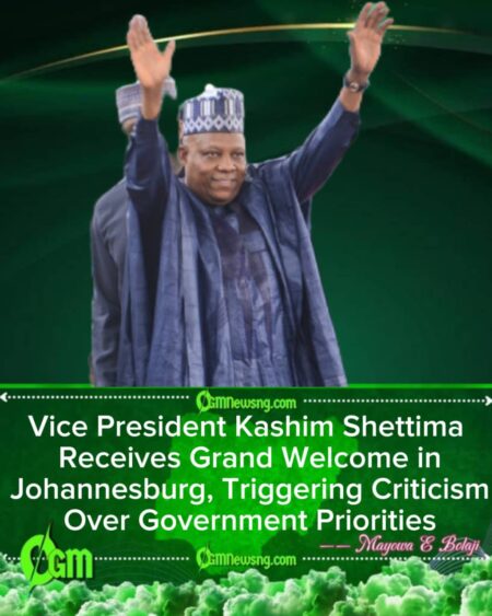 Vice President Kashim Shettima Lands in South Africa as Critics Question Nigeria’s Influence at G20