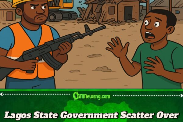 Lagos State Government Don Demolish 200 Shanties for Costain – Dummy Gun Cause Panic as Taskforce Clear Illegal Settlers!