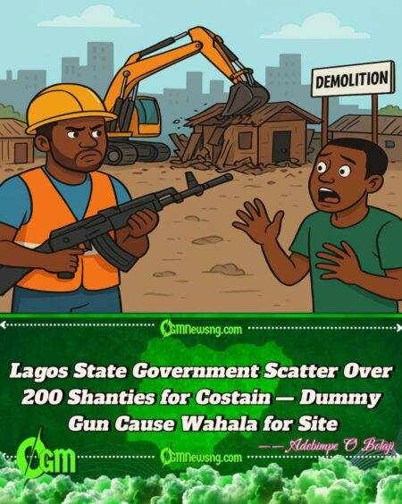 Lagos State Government Don Demolish 200 Shanties for Costain – Dummy Gun Cause Panic as Taskforce Clear Illegal Settlers!