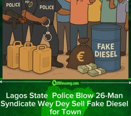 Lagos State Police Nab 26-Man Syndicate Wey Dey Sell Fake Diesel, Cash & Containers Recovered