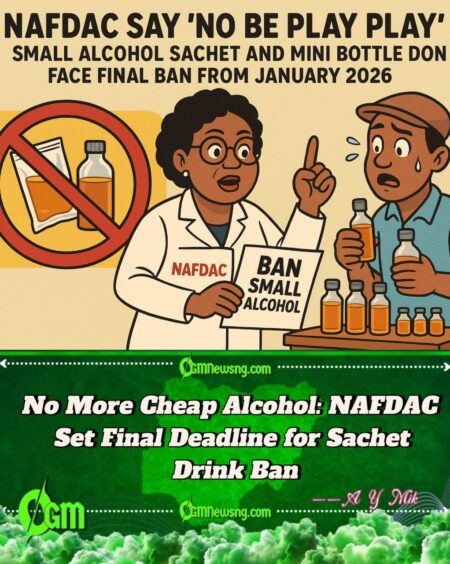 NAFDAC Say “No Be Play Play” — Small Alcohol Sachet and Mini Bottle Don Face Final Ban from January 2026